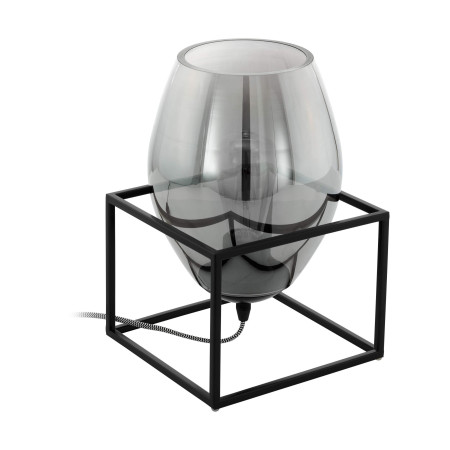 Lampe OLIVAL 1 Noir Verre Fumé 36,5 x 23cm