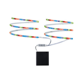 Ruban LED Mobil Stripe RGB 2x80cm Blanc Métal 9V4xAA
