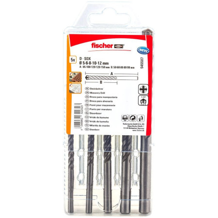 FISCHER Estuche 5 Forets Béton QUATRIUM SDX 5-12 mm