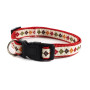 Collier Chien Polyester Arlequin Feu Réglable & Rapide Zamibo