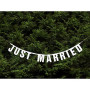 Bannière Mariage Just Married Partydeco - Blanc