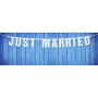 Bannière Mariage Just Married Partydeco - Blanc