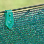Fixations Brise-Vue 20 pièces - Plastique Vert - Occultation Jardin