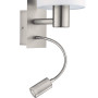 Applique Murale PASTERI E27 Nickel Mat & Textile Blanc