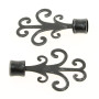 Embouts de Rideaux Arabesques NoirArgent Fer Forgé