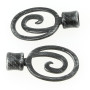 Rideaux Embouts de Tringle Tourbillon NoirArgent Fer Forgé