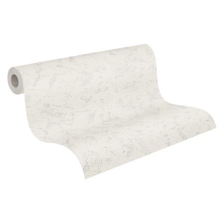 Papier peint intissé blanc crépi taloché A.S. Création