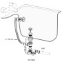 Vidage de Baignoire WIRQUIN Quick Clac L700 avec Siphon Orientable D40 Blanc