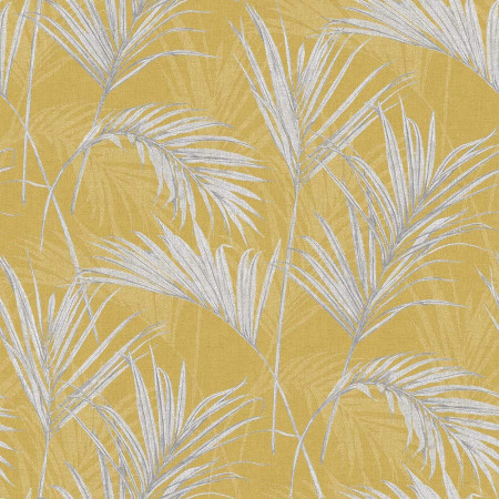 Papier Peint Intissé Feuilles de Palmier Jaune 0,53x10,05m