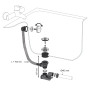 Vidage de Baignoire Wirquin à Câble Ensemble Complet 700 mm
