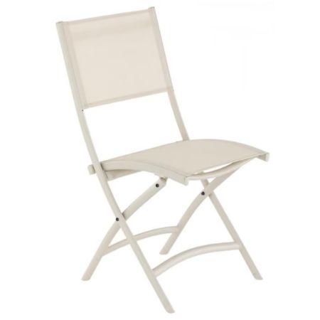 Chaise pliante Pop Alu + Tixline 46x60x89cm Ecru - INVENTIV