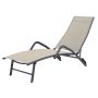 Bain de soleil Cuba 166,5x57,5x87cm acier/textile lin - INVENTIV