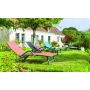 Bain de soleil Cuba 166,5x57,5x87cm acier/textile lin - INVENTIV
