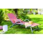 Bain de soleil Cuba 166,5x57,5x87cm acier/textile brique - INVENTIV