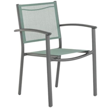 Fauteuil de jardin Pop2 Alu + Tixline Vert amande - INVENTIV