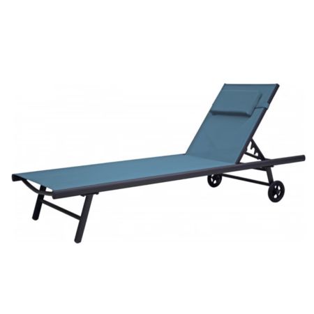 Bain de soleil Mikado alu 190x60x30cm bleu Caraïbes