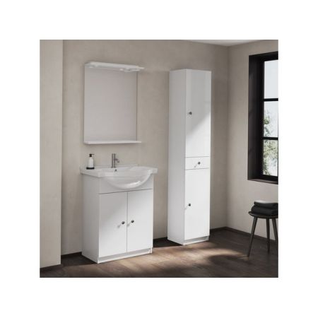 Colonne pour salle de bain galice 4, 2 portes 1tiroir, l.35 x h.186.5 x p.30.5 cm, blanc