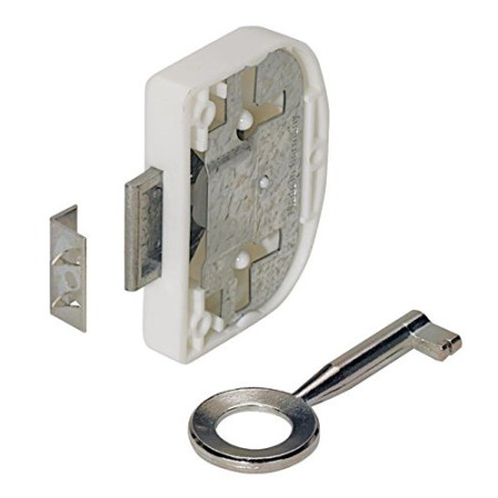 HETTICH FURNTECH GMBH ET-CO-KG - SERRURE MEUBLE A PLAQUER AXE 20MM METAL PLASTIQUE BLANC