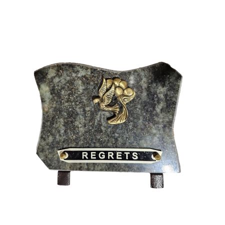 PLAQUE FUNERAIRE REGRETS COLOMBE