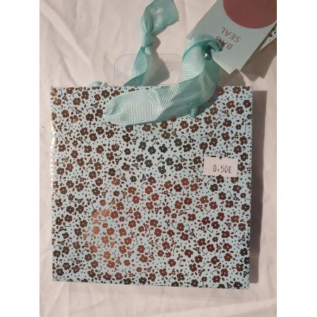 SAC CADEAU FLEURS ARGENTEES