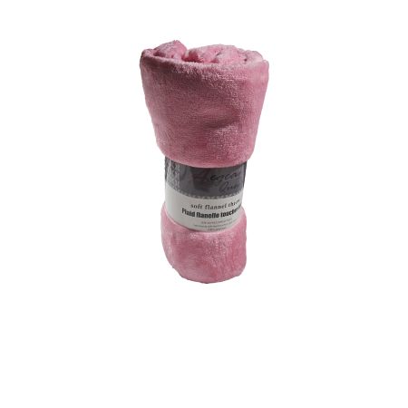DMO- PLAID FLANELLE TOUCHER DOUX rose-127*152CM - 100% POLYESTER