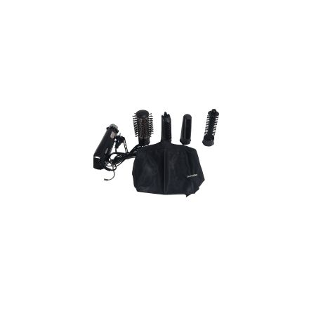 BaByliss AS200E Pinceau à air rotatif, Brosse à cheveux avec 4 têtes pour le séchage, le façonnage, le lissage et le volume, 2 t
