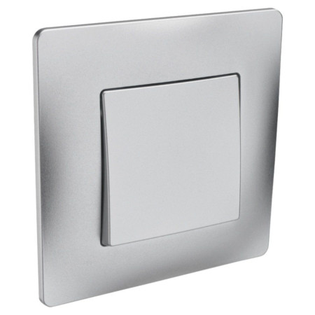 Bouton Poussoir Di-Line Argent - Interrupteur Encastré Moderne