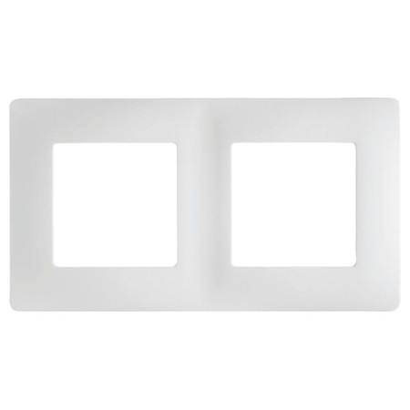 Plaque Finition Di-Line Blanc Brillant - Double - INVENTIV