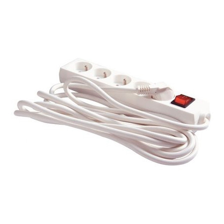 Bloc multiprise ELAMI 5 prises avec interrupteur - Blanc - 1.5m