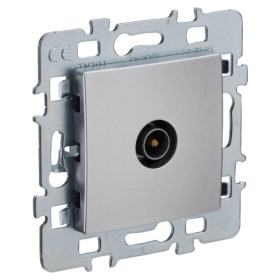 Prise TV Di-Line Argent - INVENTIV' - Connecteur F - Design Moderne