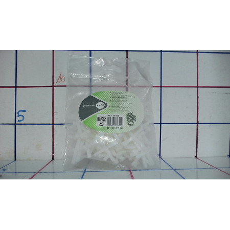 Croisillons blancs 3mm - Lot de 100 pour pose de carrelage