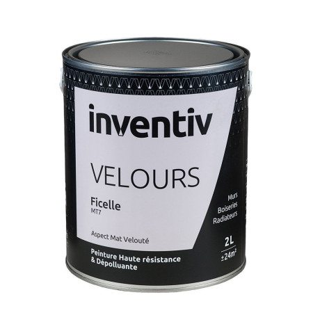 Inventiv Peinture Velours Ficelle MT7 - Haute résistance, Dépolluante, Mat velouté