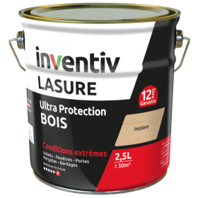 Lasure Inventiv 12 ans Teck - Protection Bois Extérieur 2,5L