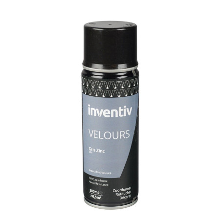 Peinture aérosol Velours Gris zinc GZ4 - INVENTIV