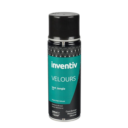 Peinture aérosol Velours Vert jungle VM2 - INVENTIV
