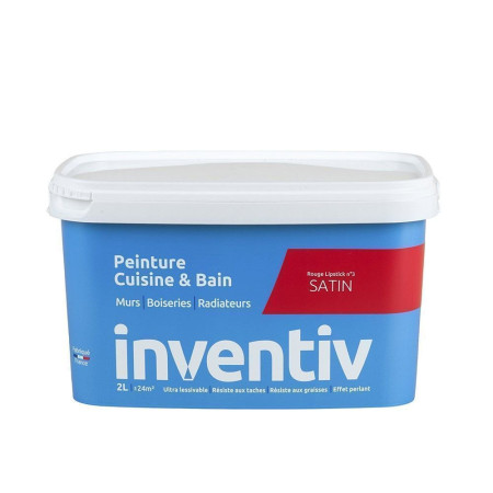 Peinture Cuisine & Bain Rouge Lipstick Satin - INVENTIV 2L