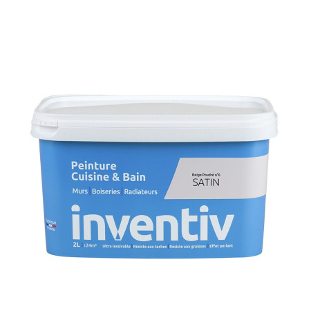 Peinture Cuisine&Bain Beige Poudré Satin INVENTIV - 2L