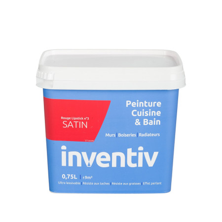 Peinture Cuisine&Bain Satin Rouge Lipstick 3 - INVENTIV 0,75L