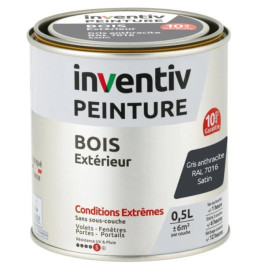 Peinture Extérieure Bois INVENTIV 10 ans Anthracite Satin 0,5L