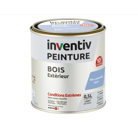 Peinture Extérieure Bois Bleu Lavande Satin 10 ans - INVENTIV
