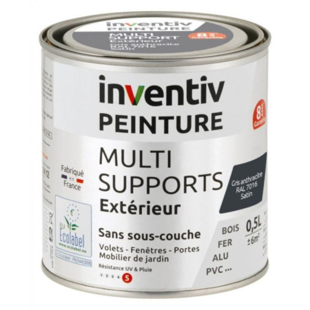 Peinture Extérieure Multi-Supports Anthracite Satiné INVENTIV 0,5L