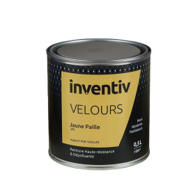 Peinture Velours Jaune Paille Haute Résistance - INVENTIV (0,5L)