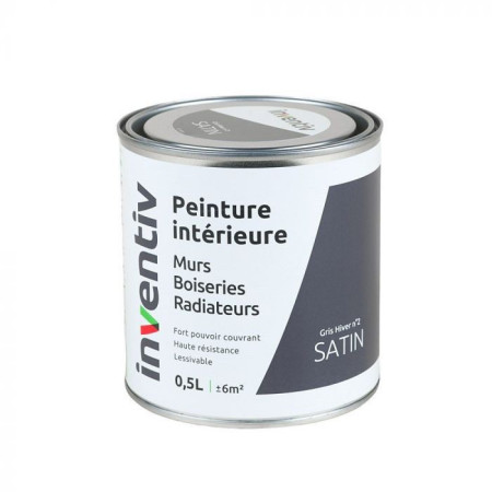 Peinture Intérieure Satin INVENTIV - Gris Hiver N°2 - 0,5L