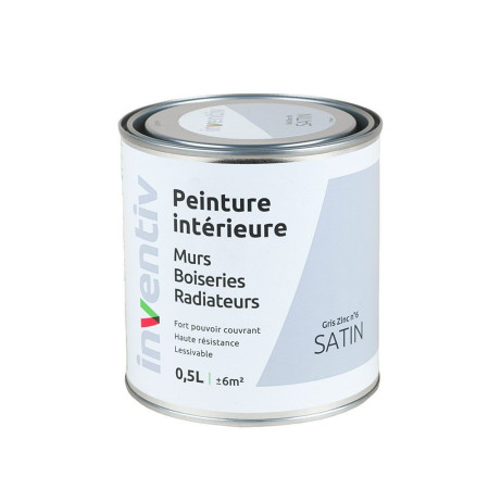 Peinture Intérieure Satinée INVENTIV - Gris Zinc 6 - 0,5L