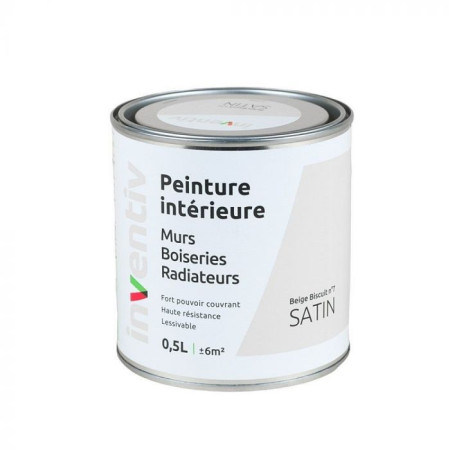 Peinture Intérieure Satin Beige Biscuit 0,5L - INVENTIV