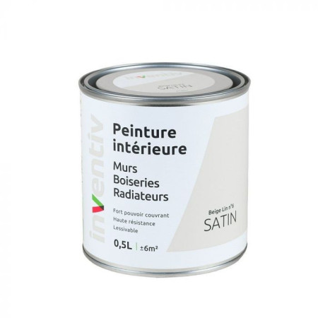Peinture Intérieure Satin Beige Lin 0,5L - INVENTIV