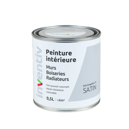 Peinture Intérieure Satin Gris Graphite 0,5L INVENTIV