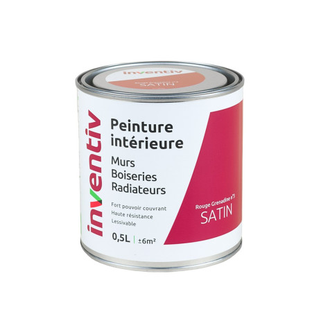 Peinture Intérieure Satin Rouge Grenadine 3 - INVENTIV (0,5L)