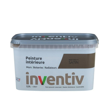 Peinture Intérieure Satin Beige Crème 2,5L - INVENTIV