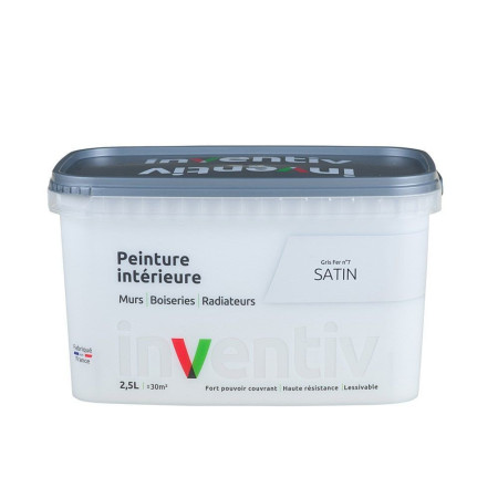 Peinture intérieure satinée INVENTIV Gris fer 7 - 2,5L